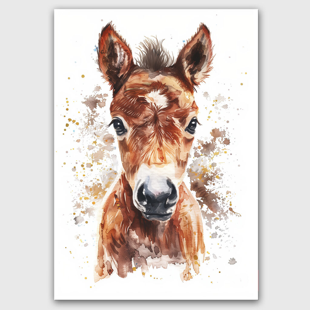 Paard poster waterverf kinderkamer schattig leuk