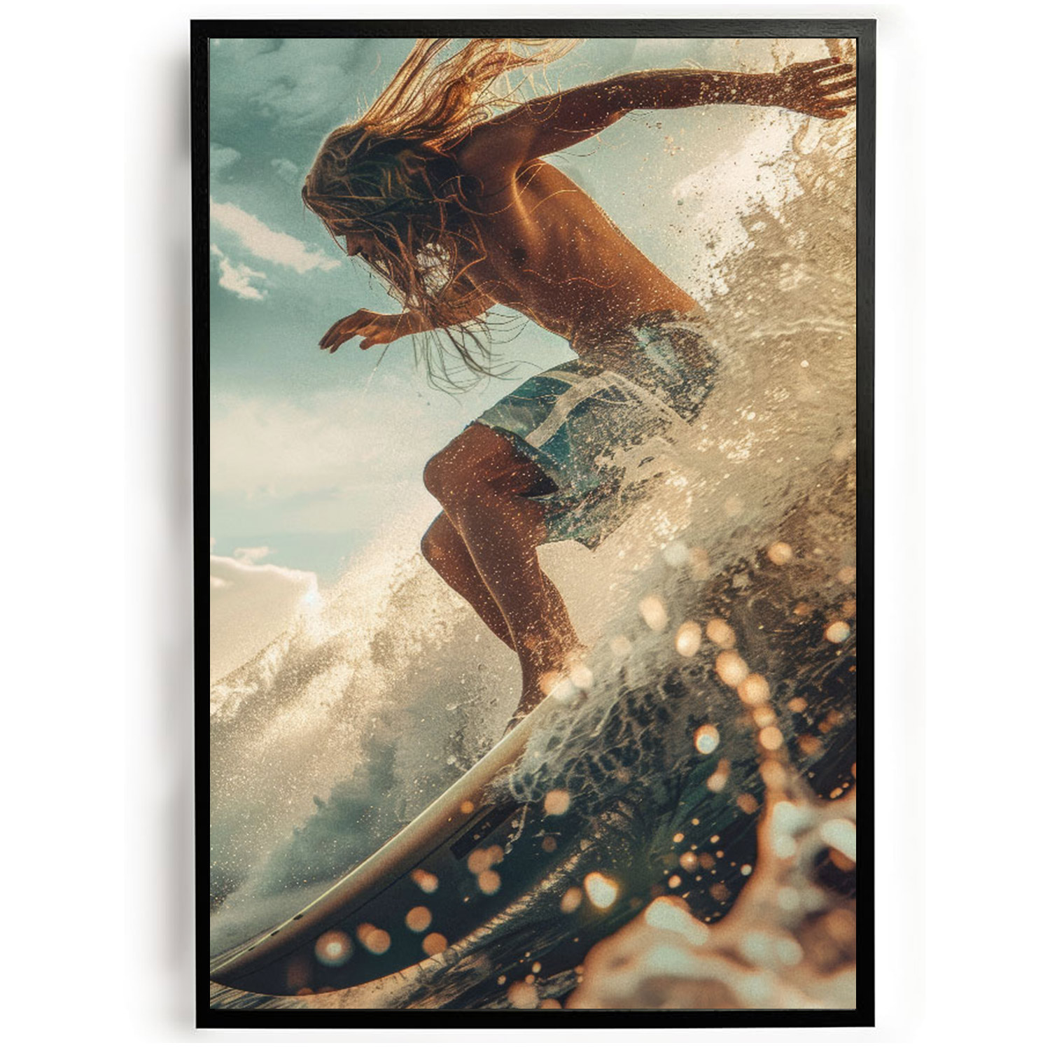 poster vintage surfer strand zee poster goedkoop ideeen muurdecoratie inspiratie wanddecoratie