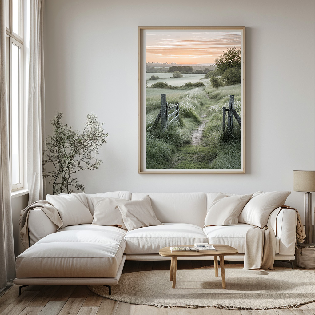 Poster ochtenddauw verenigd koninkrijk woonkamer slaapkamer keuken kantoor atelier rustgevend natuur v2