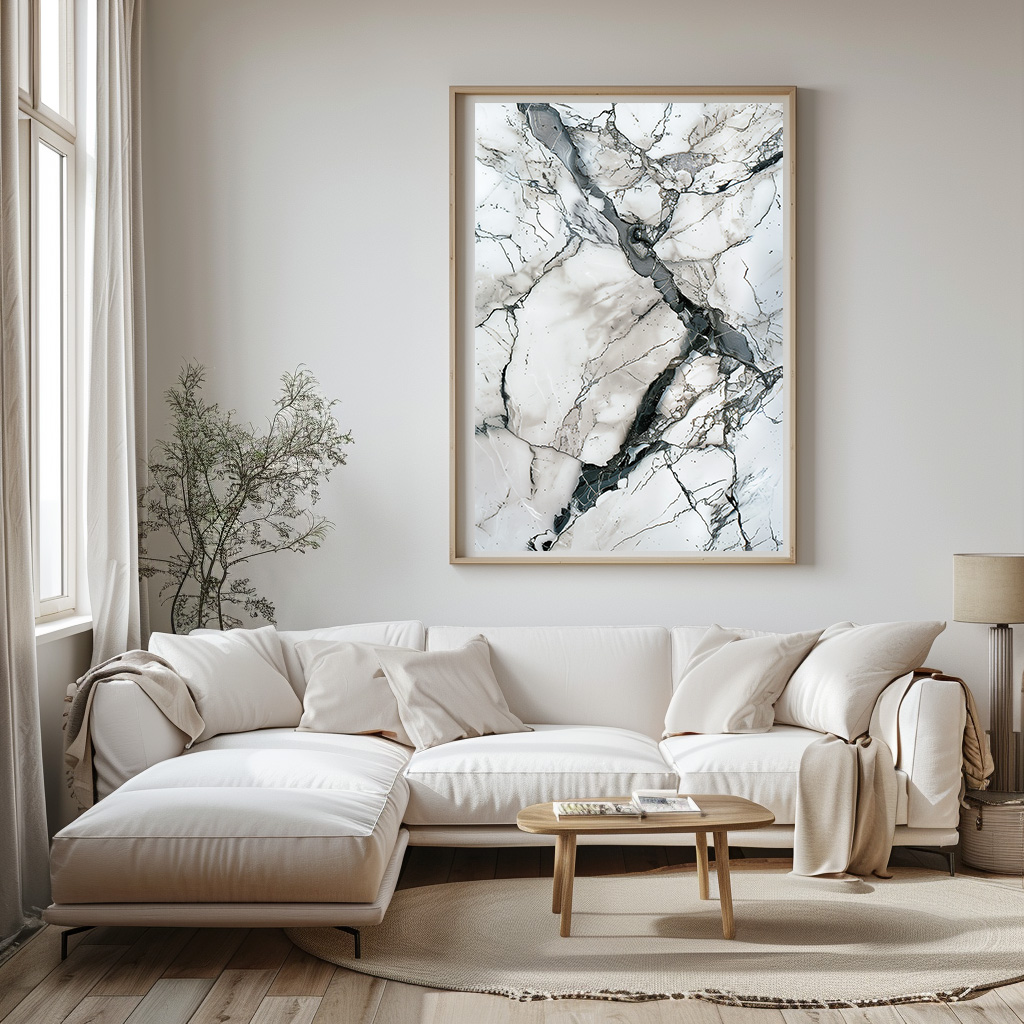 poster gebroken marmer textuur abstract kunst woonkamer keuken kantoor slaapkamer modern v2