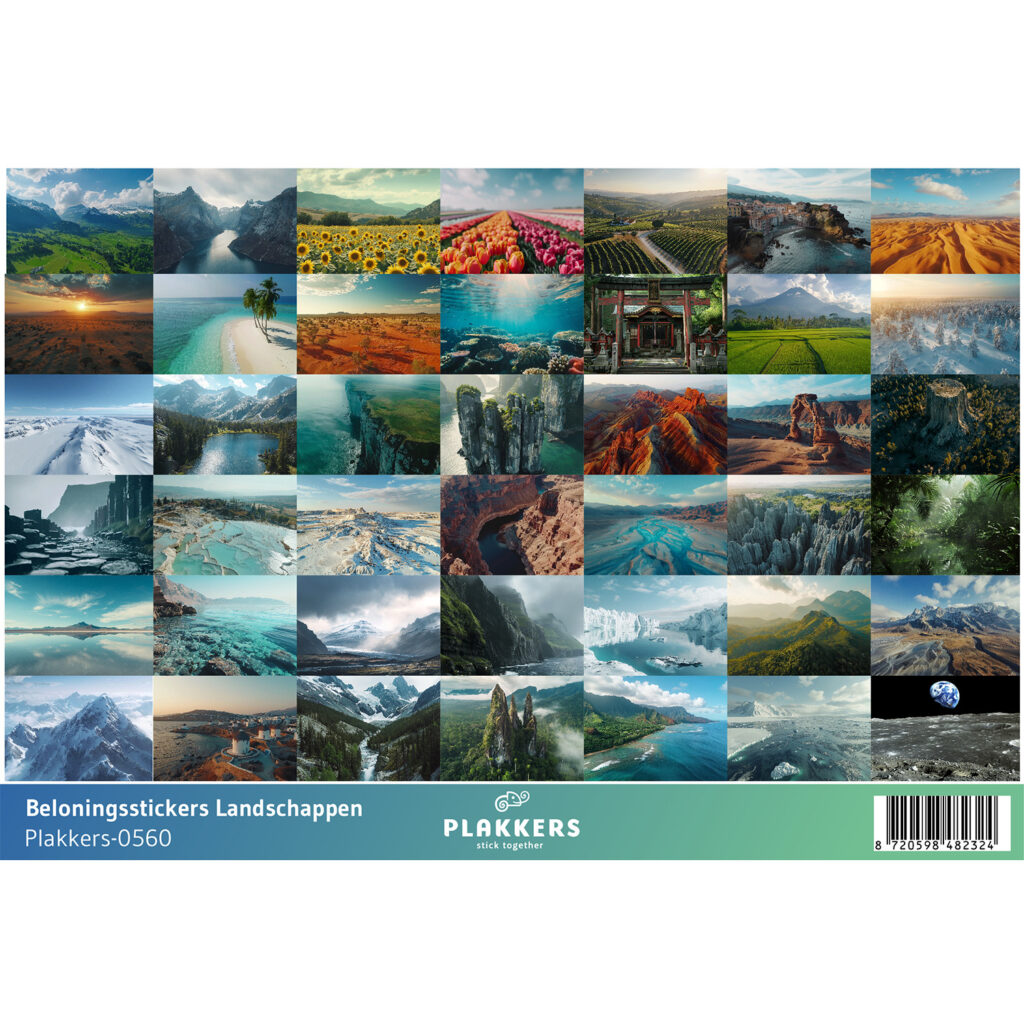 Beloningsstickers landschappen basisschool opvoeding leuk prachtig plakkers