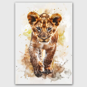 welp poster waterverf kinderkamer schattig leuk