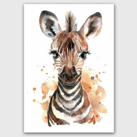 zebra poster waterverf kinderkamer schattig leuk