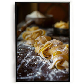 Poster pasta maken deeg rollen Italië