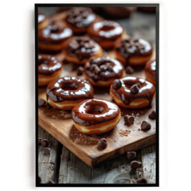 Poster chocolade donuts zoetigheid lekker