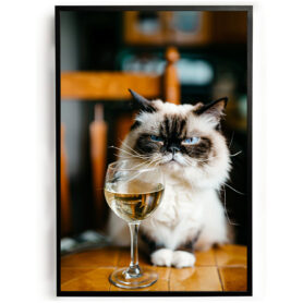 Poster mopperige kat op date woonkamer slaapkamer keuken inspiratie