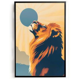 Poster cartoon leeuw zonneschijn woonkamer slaapkamer kantoor inspiratie