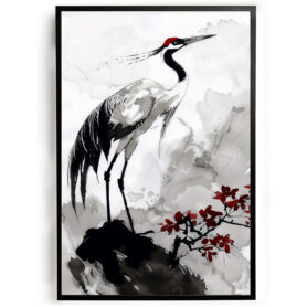 Poster kraanvogel in Japanse stijl woonkamer slaapkamer kantoor inspiratie