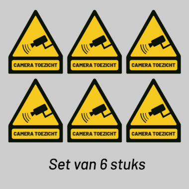 Voordeelset van 6 Camerabewaking Stickers 10cm breed