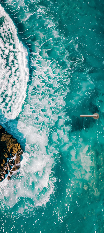 kust met rotsen deursticker poster modern stijlvol plakkers