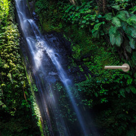 waterval in diepe jungle deursticker poster modern stijlvol plakkers