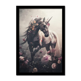 Poster eenhoorn in bloemenveld inspiratie woonkamer slaapkamer kantoor