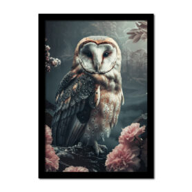 Poster uil op tak in het bos slaapkamer woonkamer inspiratie kantoor