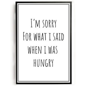 poster tekst text hungry woonkamer keuken ideeen inspiratie poster winkel store maken afdrukken ikea bestellen slaapkamer 50x70 30x40 A4 70x100 muur decoratie