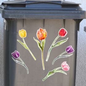 bloemen container stickers goedkoop kleur tulpen tulips klikostickers