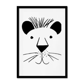 waterverf-leeuw-babykamer-zwart-wit-Posters-woonkamer-slaapkamer-kinderkamer-keuken-ideeen-inspiratie-goedkoop-store