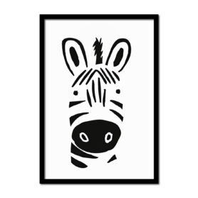 zebra-tekening-zwart-wit-Posters-woonkamer-slaapkamer-kinderkamer-keuken-ideeen-inspiratie-goedkoop-store