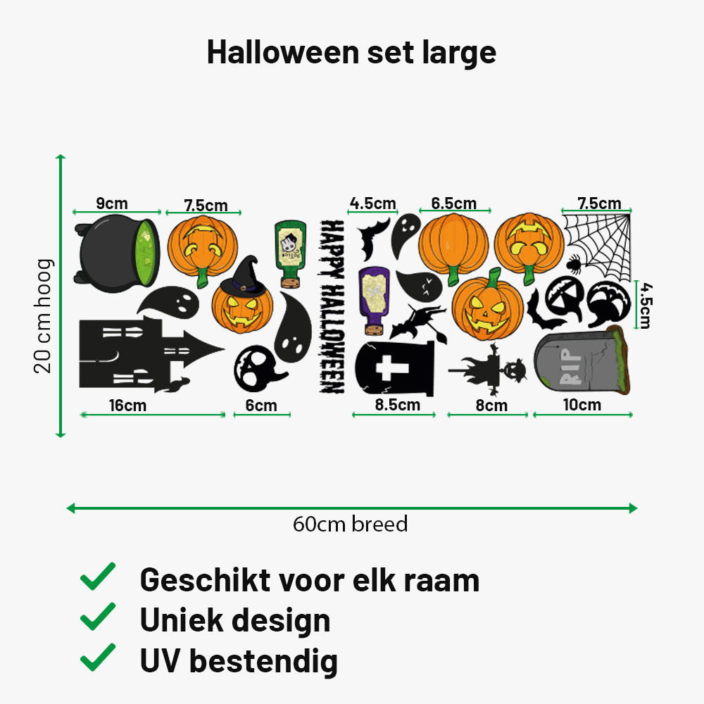 afmetingen + logo + pijlen halloween set large inspiratie feestdag grappig crafts