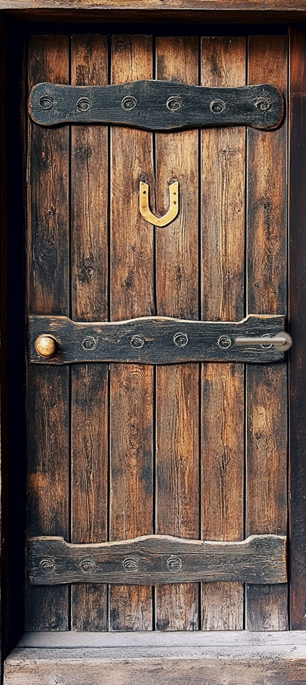 deursticker hoofd foto western deur met hoefijzer inspiratie wilde westen cowboys grappig inspiratie