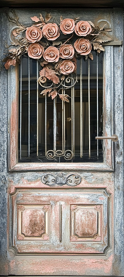 deursticker hoofd foto Deursticker / poster wilde westen deur met rozen inspiratie wilde westen cowboys grappig inspiratie