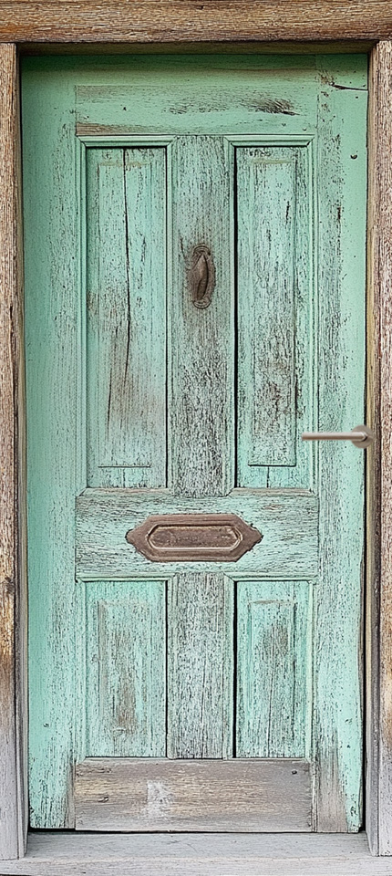 deursticker hoofd foto Deursticker / poster wilde westen groene deur inspiratie wilde westen cowboys grappig inspiratie