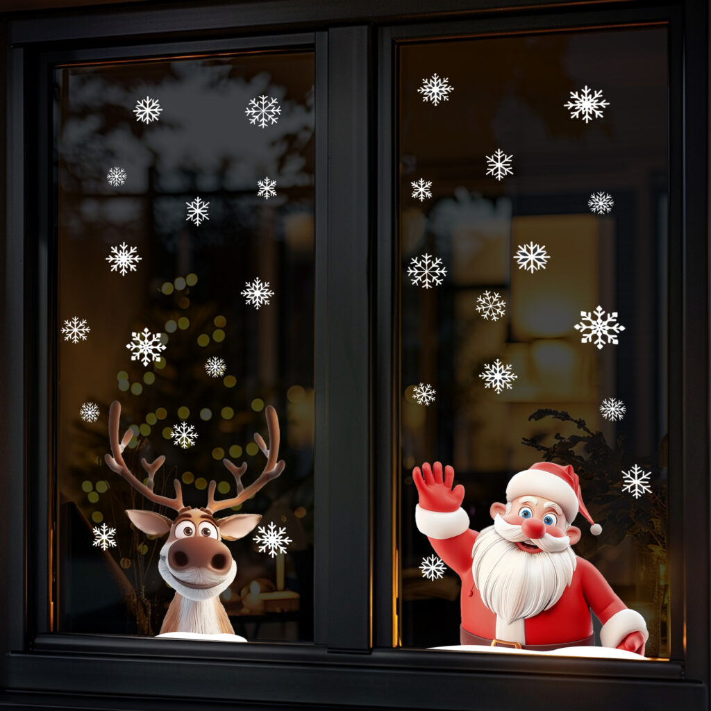 kerstman small raamsticker