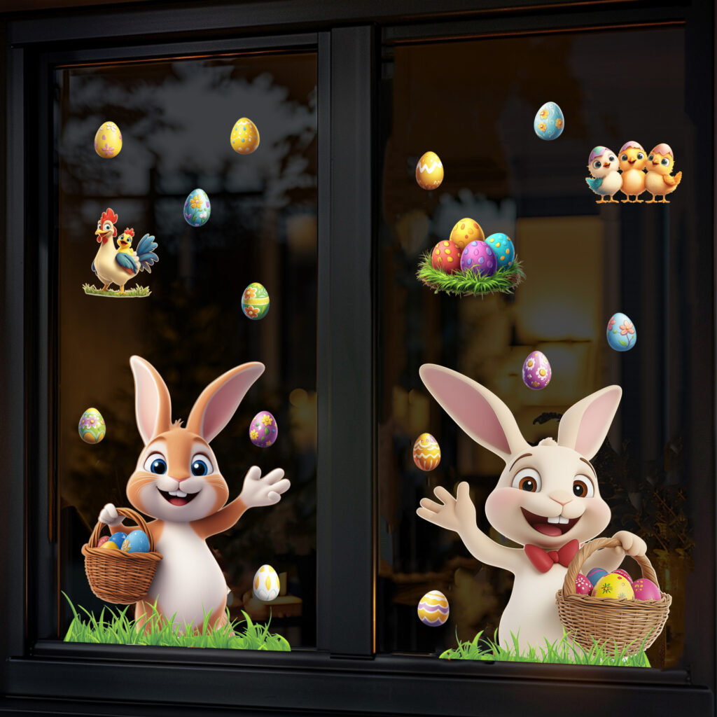 raamstickers pasen herbruikbaar vrolijk