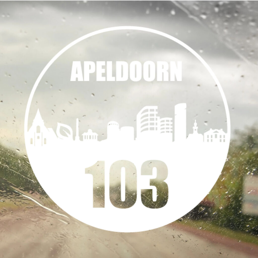 Containersticker huisnummer skyline Apeldoorn