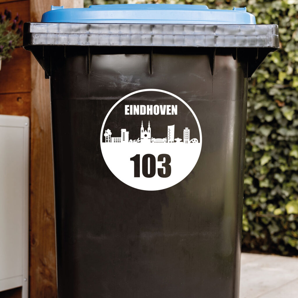 Containersticker huisnummer skyline Eindhoven