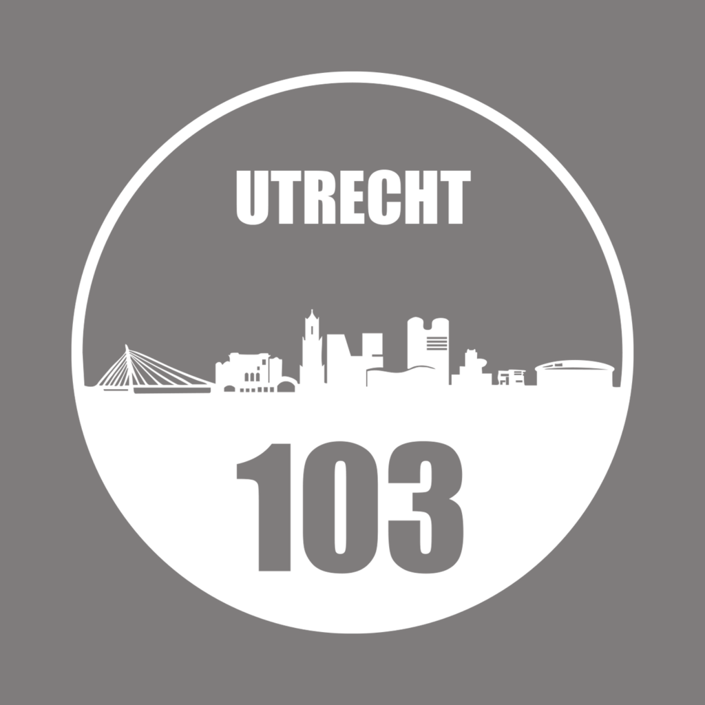 Containersticker huisnummer skyline Utrecht