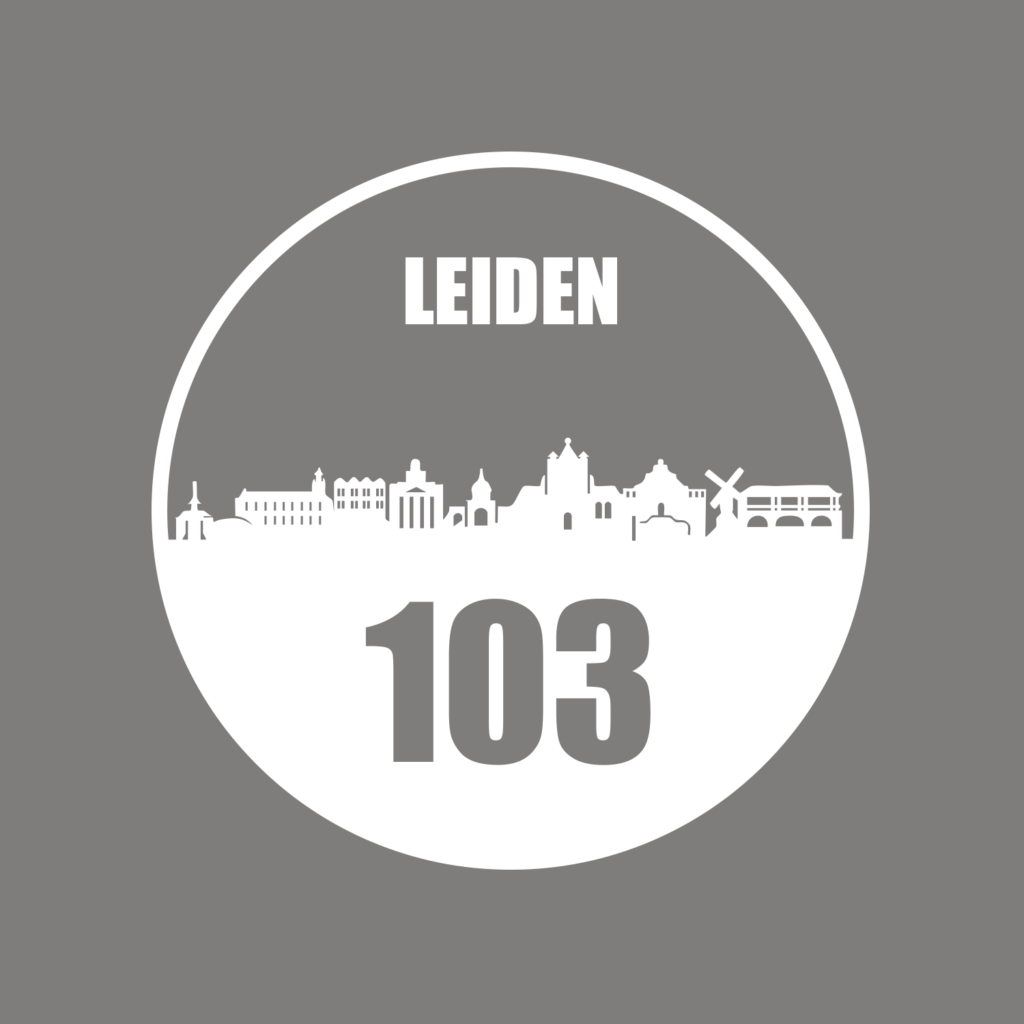 Containersticker huisnummer skyline Leiden