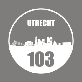 Containersticker huisnummer skyline Utrecht