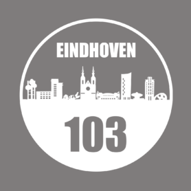 Containersticker huisnummer skyline Eindhoven