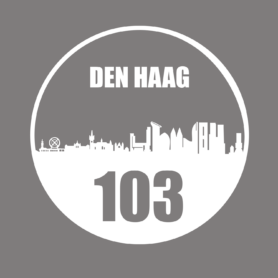 Containersticker huisnummer skyline Den Haag