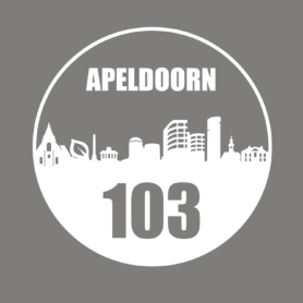 Containersticker huisnummer skyline Apeldoorn