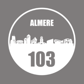 Containersticker huisnummer skyline Almere