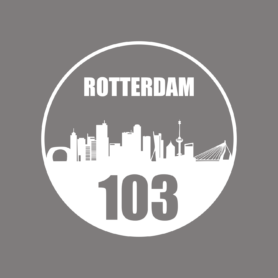 Containersticker huisnummer skyline Rotterdam