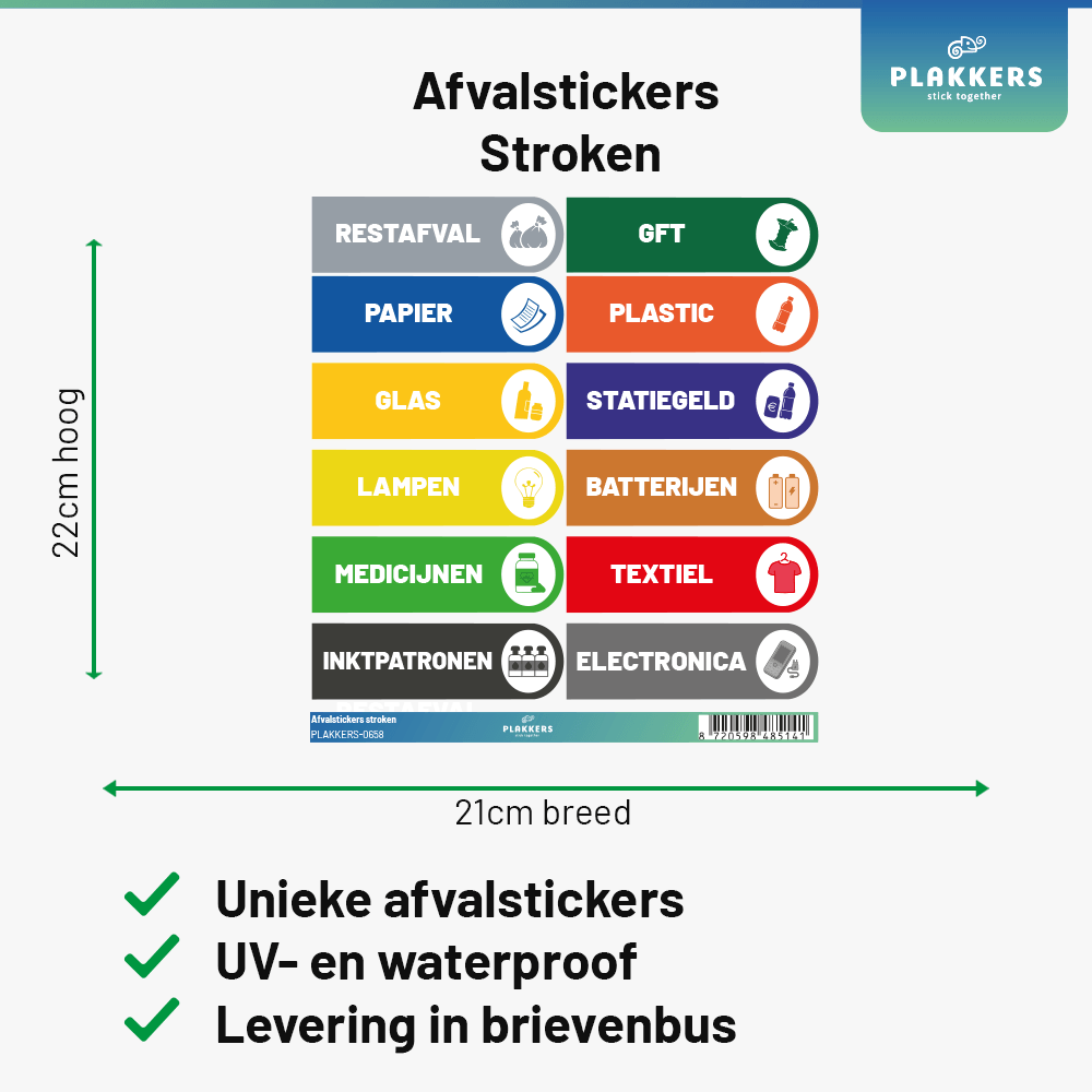 Afvalstickers Stroken