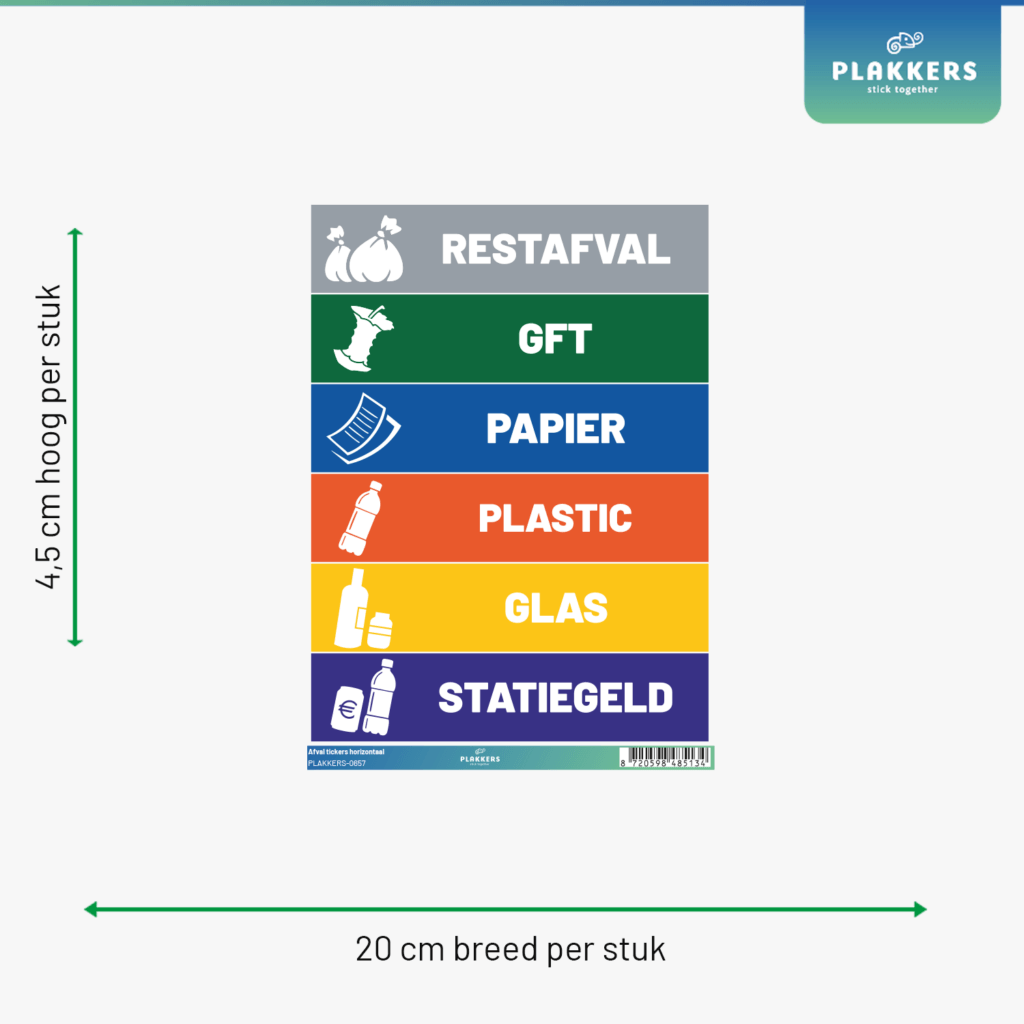 Afvalstickers Horizontaal