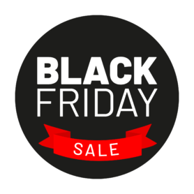 black friday stickers etalage goedkoop klein groot zwart rood sale opvallend actie korting vrijdag