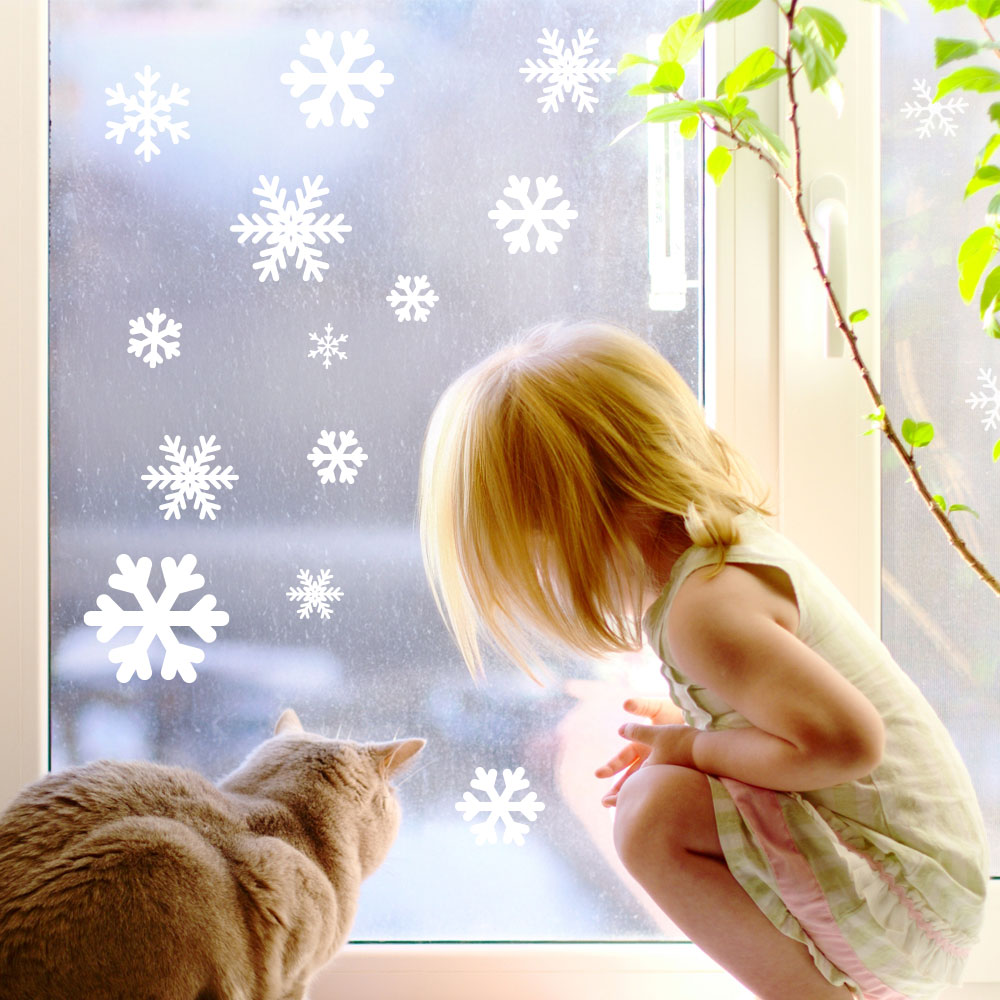 sneeuwvlok-raamstickers mini set