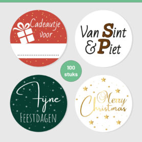 voordeelset sluitstickers kerst sinterklaas feestdagen inpakken kado stickerstjes klein met naam