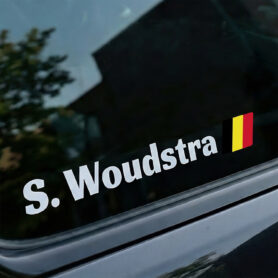 Contour gesneden - racing sticker vlag met naam eigen autostickers belgie (1)