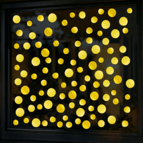 Confetti Raamstickers Carnaval Geel 100 stuks - Herbruikbare Raamdecoratie Carnaval