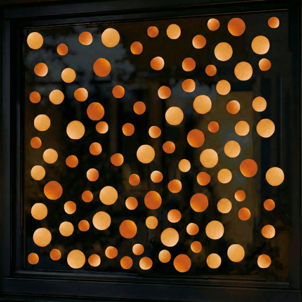 Confetti Raamstickers Carnaval Oranje 100 stuks - Herbruikbare Raamdecoratie Carnaval