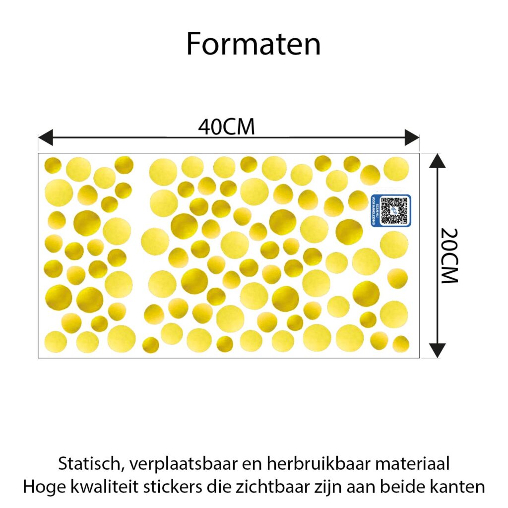 Confetti Raamstickers Carnaval Geel 100 stuks - Herbruikbare Raamdecoratie Carnaval