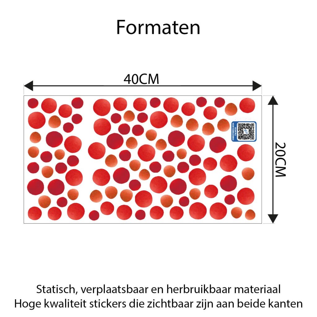 Confetti Raamstickers Carnaval Rood 100 stuks - Herbruikbare Raamdecoratie Carnaval