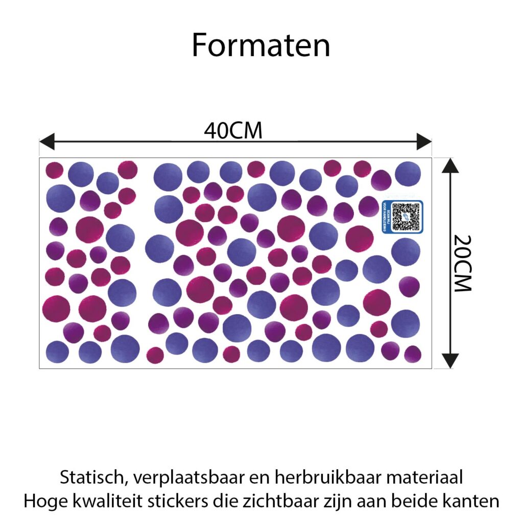 Confetti Raamstickers Carnaval Paars 100 stuks - Herbruikbare Raamdecoratie Carnaval