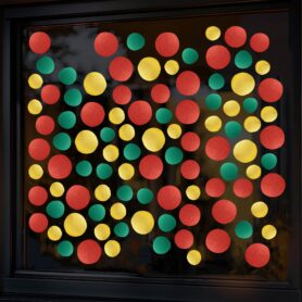 Confetti Raamstickers Carnaval 100 stuks - Herbruikbare Raamdecoratie Carnaval