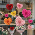 raamstickers valentijn bloemenwinkel etalage liefde harten rood roze rozen raamstickers valentijn bloemenwinkel etalage liefde harten rood roze rozen